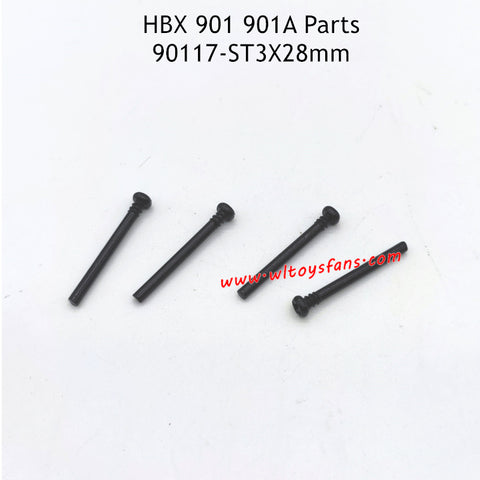 HBX 901 901A RC Car Parts ST3X28MM Front and Rear Upper Suspension Arm Hinge Pins 90117