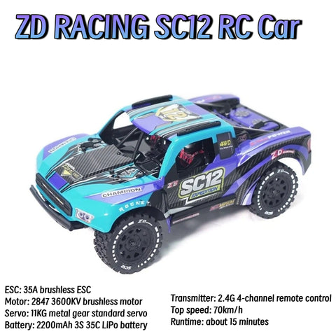 ZD RACING SC12 1/12 4WD 75km/h Off-road RC Car RTR