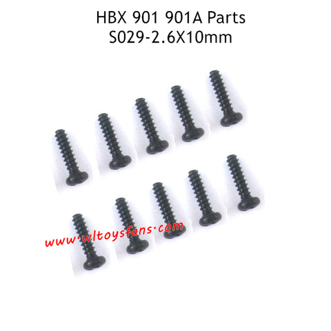 HBX 901 901A RC Car Parts 2.6X10mm Pan Head Self Tapping Screws S029