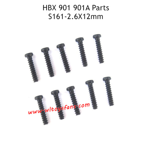 HBX 901 901A RC Car Parts 2.6X12mm Pan Head Self Tapping Screws S161