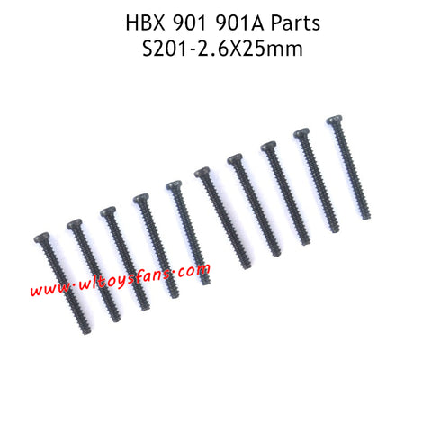 HBX 901 901A RC Car Parts 2.6x25mm Pan Head Self Tapping Screws S201