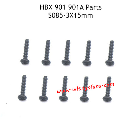 HBX 901 901A RC Car Parts 3X15mm Pan Head Self Tapping Screws S085