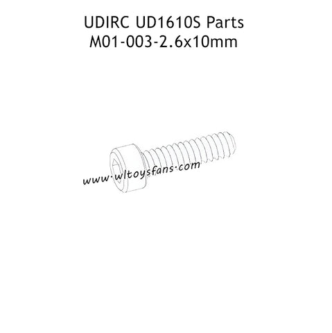 UDIRC UD1610S RC Car Parts 2.6X10MM HB Hexagon Socket Head Cap Tapping Screw M01-003