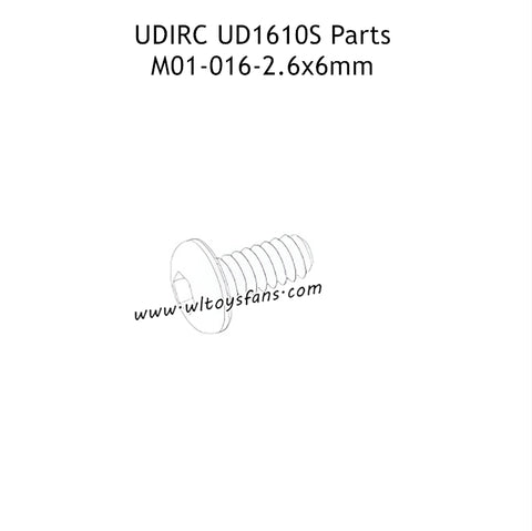 UDIRC UD1610S RC Car Parts 2.6x6mm TB Hexagon Socket Button Head Tapping Screw M01-016