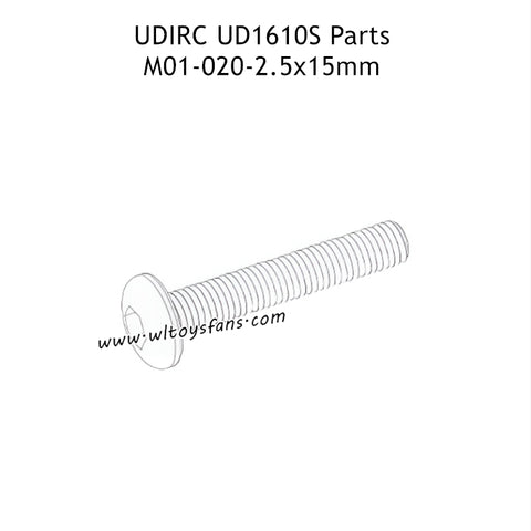 UDIRC UD1610S RC Car Parts 2.5x15mm TM Hexagon Socket Button Head Machine Screw M01-020