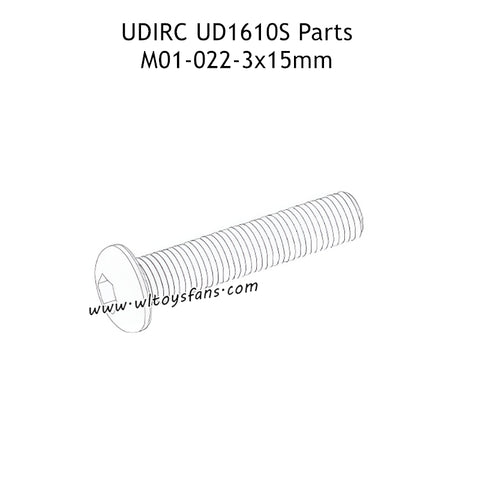 UDIRC UD1610S RC Car Parts 3x15mm TM Hexagon Socket Button Head Machine Screw M01-022