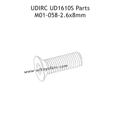 UDIRC UD1610 Pro RC Car Parts 2.6x8mm KM Hexagon Socket Countersunk Head Machine Screw M01-058