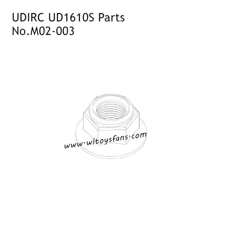 UDIRC UD1610 Pro RC Car Parts M4 Hex Flanged Lock Nut M02-003