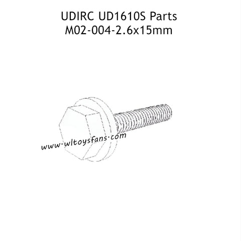 UDIRC UD1610 Pro RC Car Parts 2.6X15MM Outer Hexagonal Flange Screw M02-004