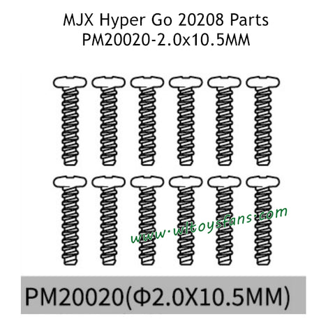MJX Hyper Go 20208 Parts 2.0X10.5MM Screws PM20020