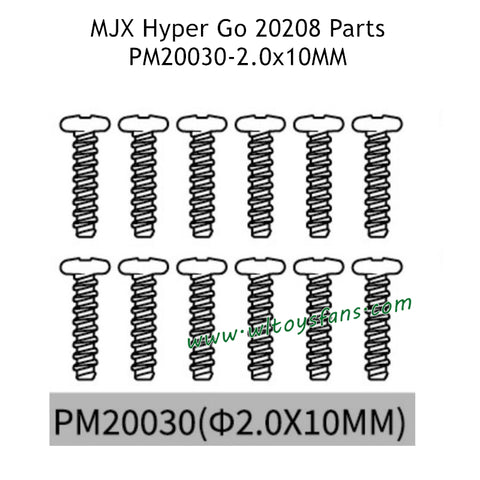 MJX Hyper Go 20208 Parts 2.0X10MM Screws PM20030