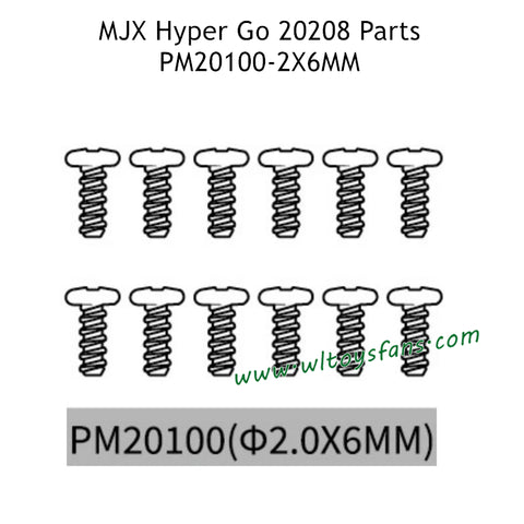 MJX Hyper Go 20208 Parts 2.0X6MM Screws PM20100