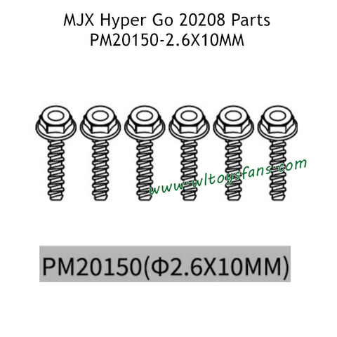 MJX Hyper Go 20208 Parts 2.6x10MM Anti-Slip Screws PM20150