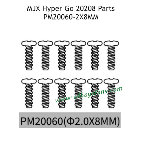 MJX Hyper Go 20208 Parts 2X8MM Screws PM20060