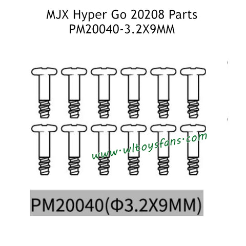 MJX Hyper Go 20208 Parts 3.2X9MM Screws PM20040