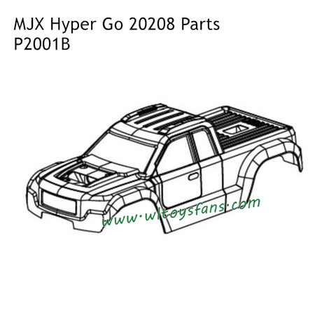 MJX Hyper Go 20208 RC Car Parts Car Body P2001B