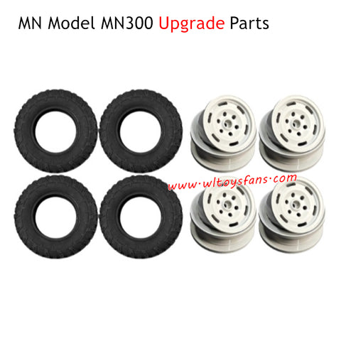 MN Model MN300 RC Car Upgrade Parts Metal Wheel Hubs and Wheel Tread