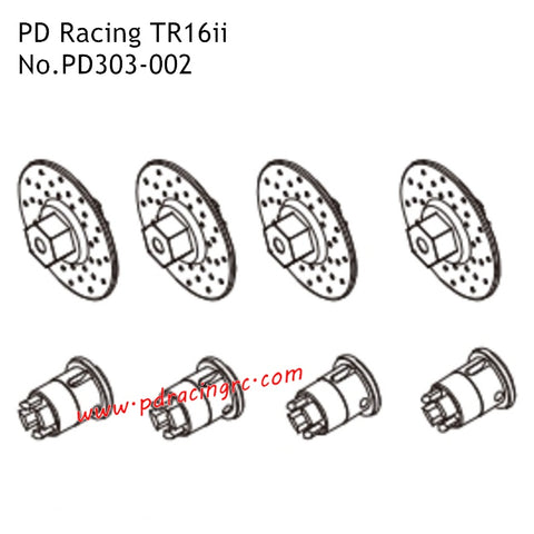 PD Racing TR16ii RC Car Parts Hex Nut and Connector B PD303-002