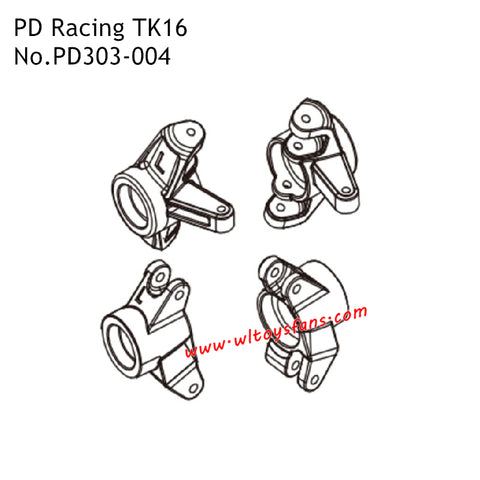 PD Racing TK16 RC Car Parts Front Rear Steering Knuckle PD303-004