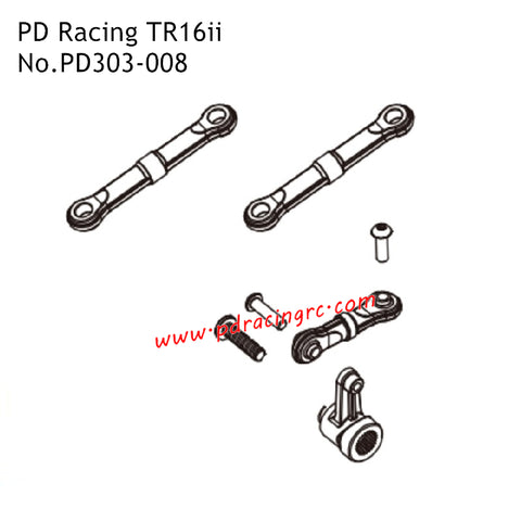 PD Racing TR16ii RC Car Parts Front Steering Linkage Kit PD303-008