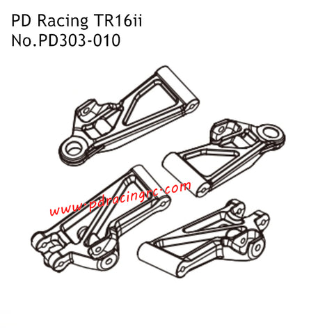 PD Racing TR16ii RC Car Parts Front and Rear Lower Swing Arm PD303-010