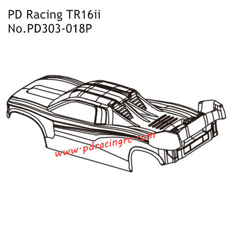 Car Shell PD303-018P Parts for PD Racing TR16ii RC Truck