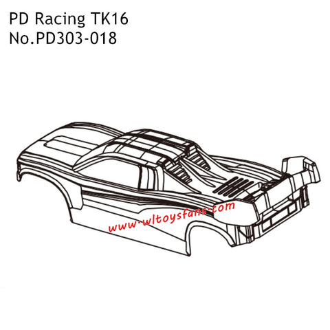 Car Shell PD303-018 Parts for PD Racing TK16 High Speed RC Car
