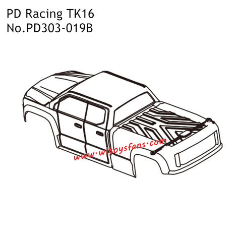 Body PD303-019B Parts for PD Racing TK16 High Speed Racing RC Car