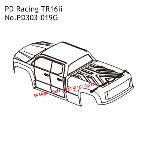 Body Car Shell PD303-019G Accessories for PD Racing TR16ii RC Truck