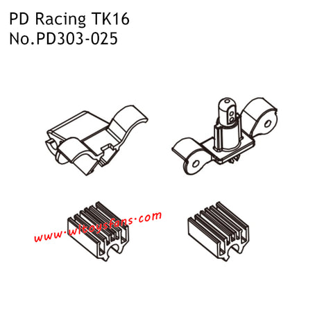 Body Mount Set and Wire Clamp PD303-025 Parts for PD Racing TK16 RC Car