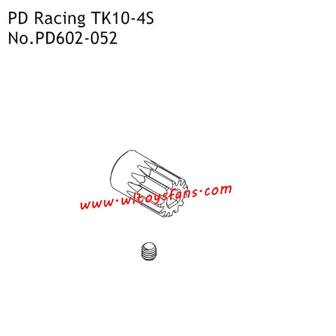 PD Racing 1/10th TK10-4S RC Car Parts 16T Motor Pinion Gear PD602-052
