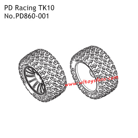 PD Racing TK10 RC Car Parts Tire Unit PD860-001