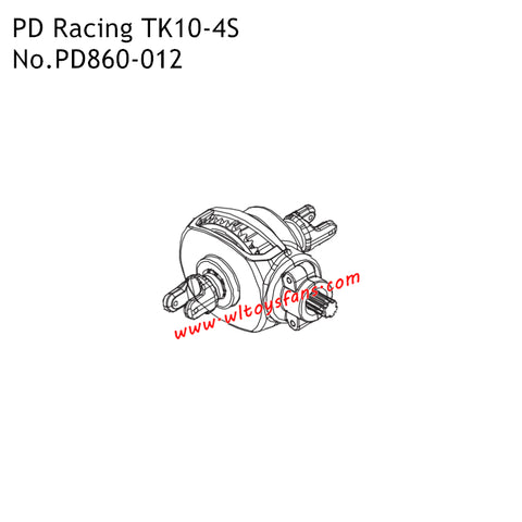 PD Racing 1/10th TK10-4S RC Car Parts 4S Differential Gear Box Assembly PD860-012