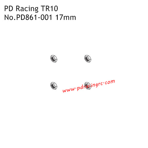 PD Racing TR10 RC Car Parts 17mm Wheel Nut PD861-001-R