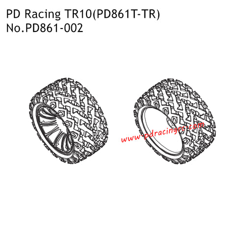 PD Racing TR10 PD861T-TR 1/10th RC Car Parts Tire Unit PD860-002