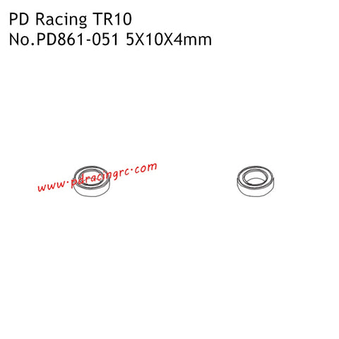 5X10X4mm Bearing PD861-051 Parts for PD Racing TR10 RC Car