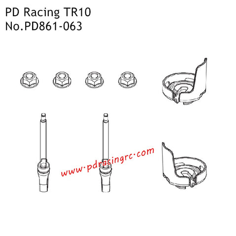 Shock Absorber Shaft Kit PD861-063 Parts for PD Racing TR10 High Speed Racing RC Truck