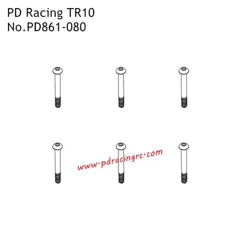 PD Racing TR10 RC Car Parts HM4x35 B Head Hex Screw PD861-080