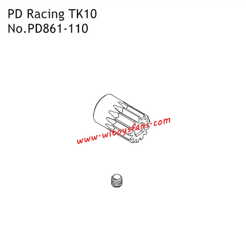 PD Racing TK10 RC Car Parts 14T Motor Pinion Gear PD861-110