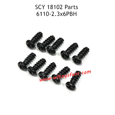SCY 18102 RC Car Parts 2.3X6PBH Screw 6110