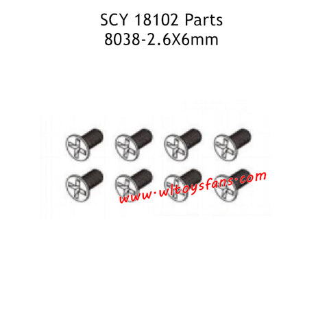 SCY 18102 RC Car Parts 2.6X6mm Screw 8038