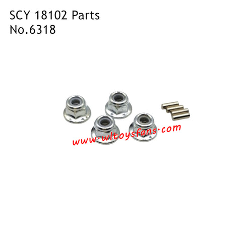 SUCHIYU SCY 18102 RC Car Parts M4 Nut and 2X6.2mm Adapter Optical Axis 6318