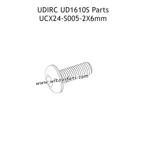UDIRC UD1610 Pro RC Car Parts 2X6mm PM Hexagon Round Head Machine Screw UCX24-S005