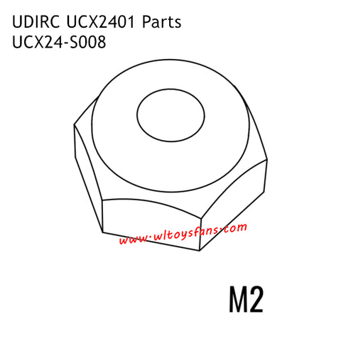 UDIRC UCX2401 Parts Hex Flanged Nylon Lock Nut UCX24-S008