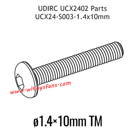 UDIRC UCX2402 Parts 1.4x10mm Hexagon Socket Button Head Machine Screw S003