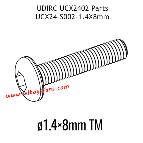 UDIRC UCX2402 Parts 1.4x8mm Hexagon Socket Button Head Machine Screw S002