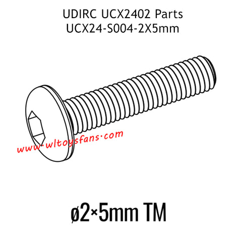 UDIRC UCX2402 Parts 2x5mm Hexagon Socket Button Head Machine Screw S004