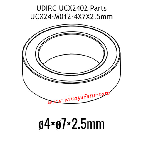 UDIRC UCX2402 Parts 4X7X2.5MM Ball Bearing UCX24-M012