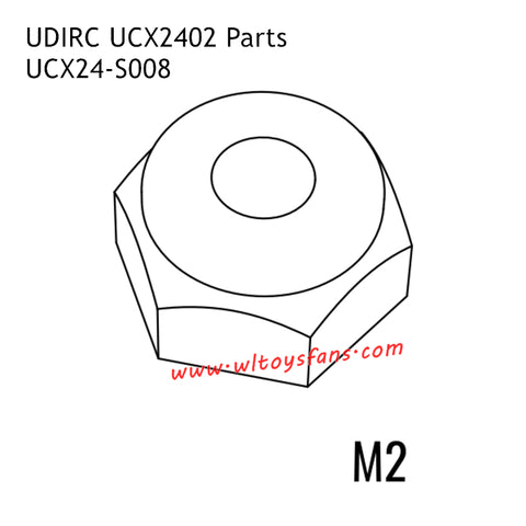 UDIRC UCX2402 Parts Hex Flanged Nylon Lock Nut UCX24-S008