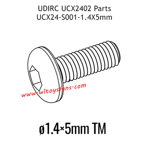 UDIRC UCX2402 Parts Hexagon Socket Button Head Machine Screw S001